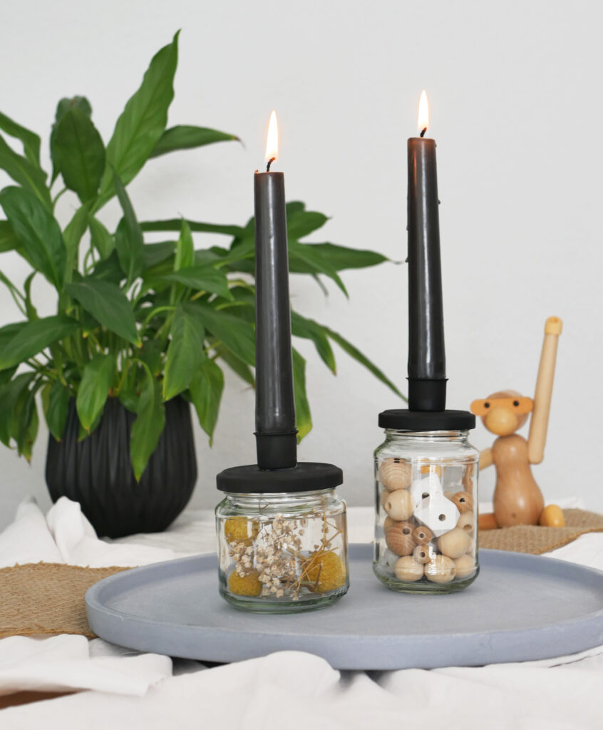 DIY Upcycling Kerzenständer aus einem Schraubglas