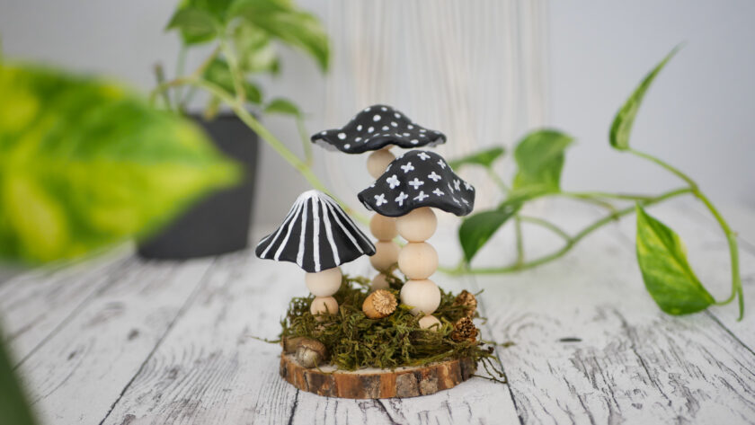 DIY Herbstdeko mit Pilzen aus Modelliermasse im Skandi Style