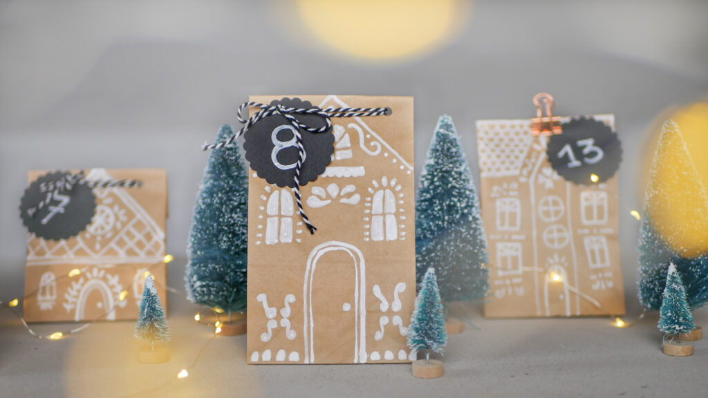 Adventskalender aus Papiertüten im Scandi Style