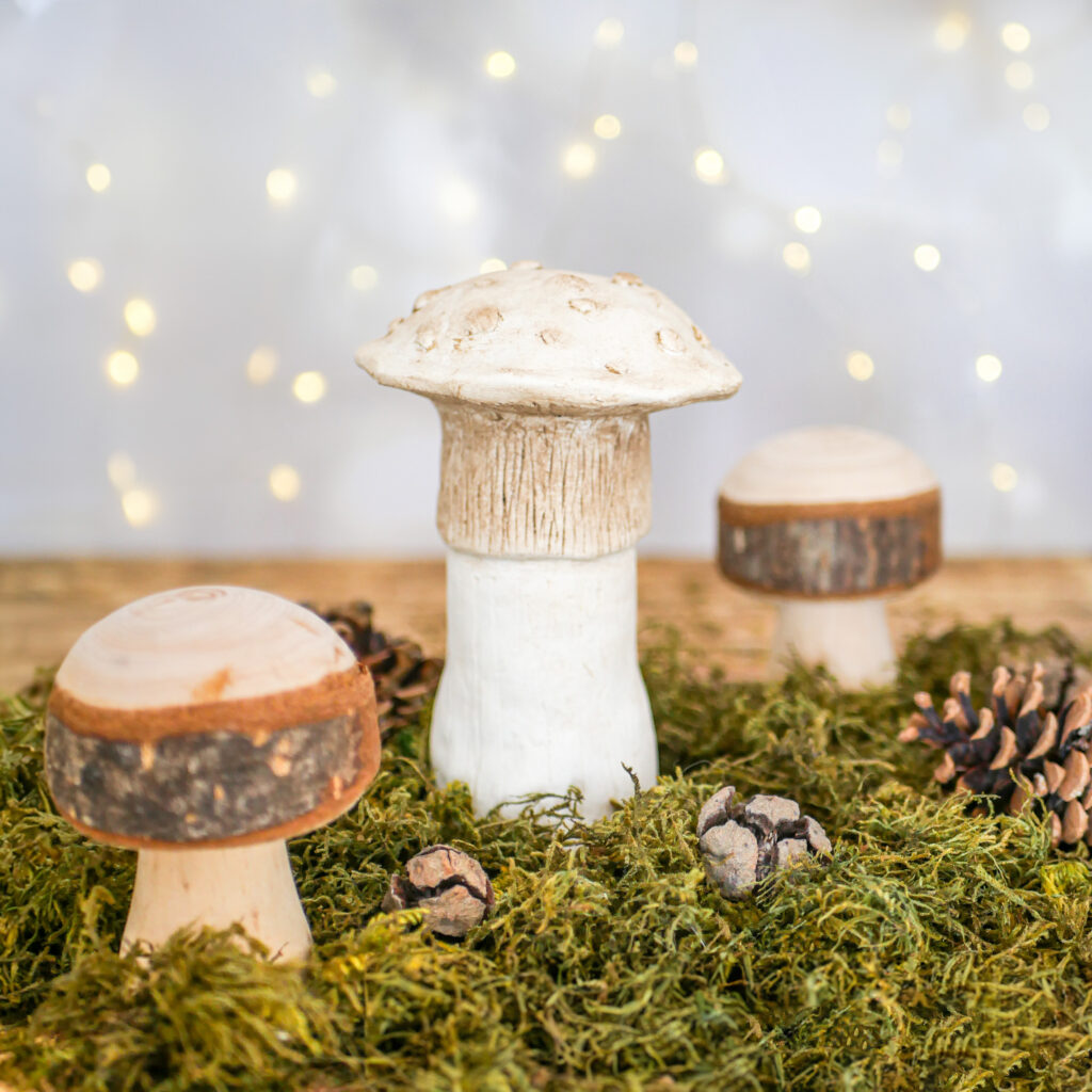 DIY Herbstdekoration: So schnell und einfach kannst du einen realistischen Pilz aus Altglas und Modelliermasse basteln!