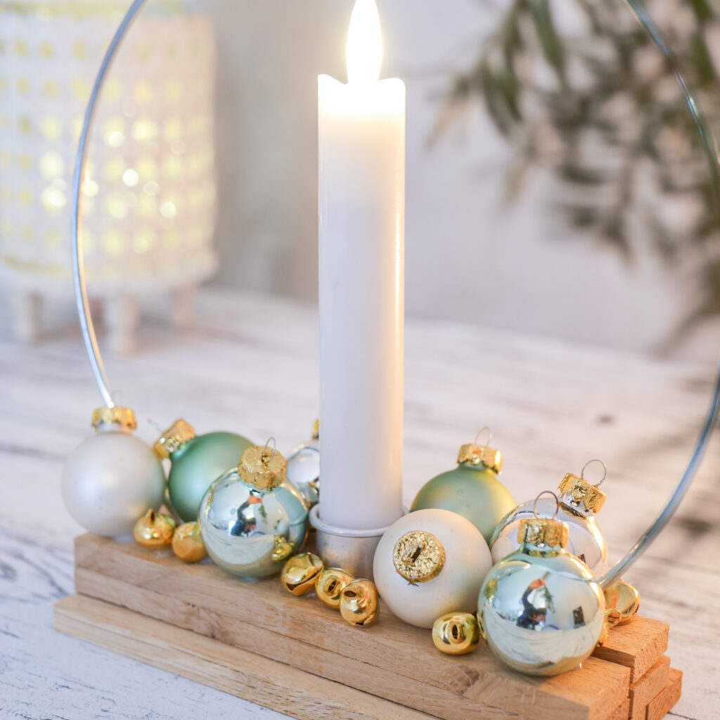 Selbstgemachter Kerzenständer für Weihnachten