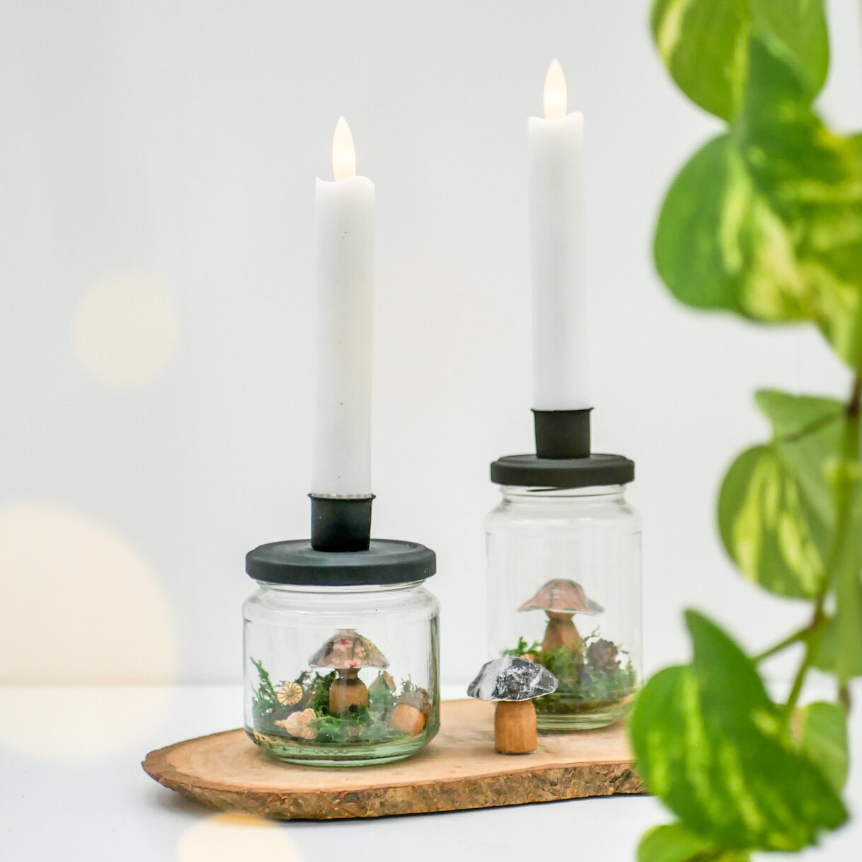 DIY Herbstdeko: Upcycling Kerzenhalter aus Altglas basteln